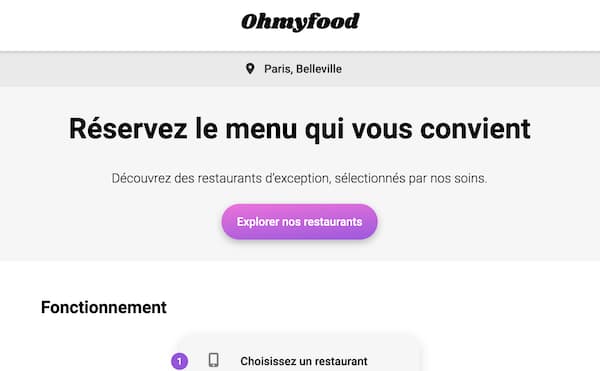 Image du site web Oh my food